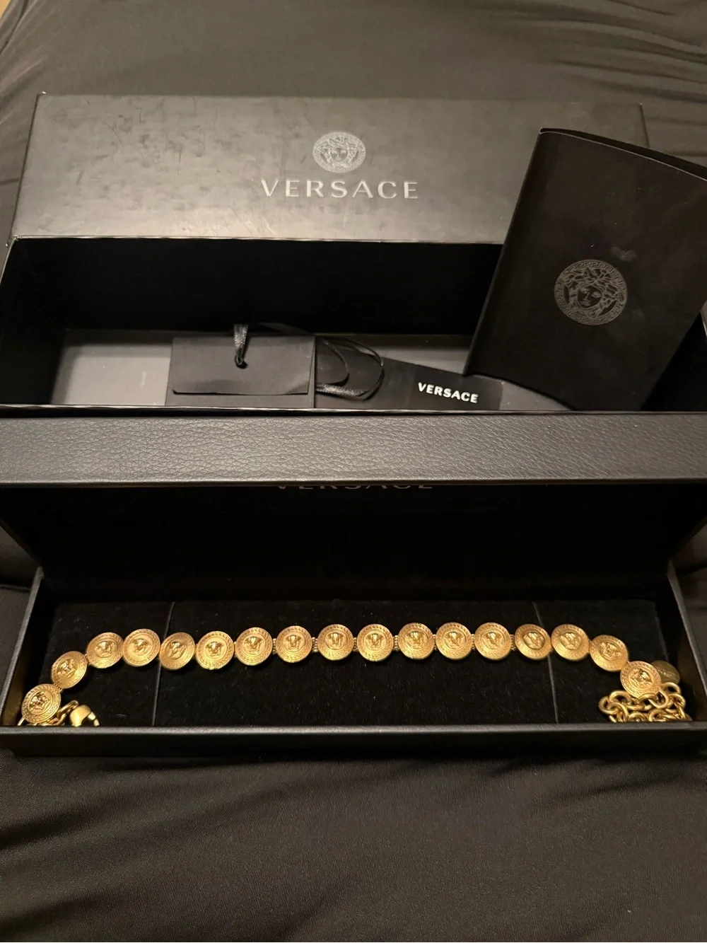 Versace Gold Medallion Choker- Classic Logo Chain